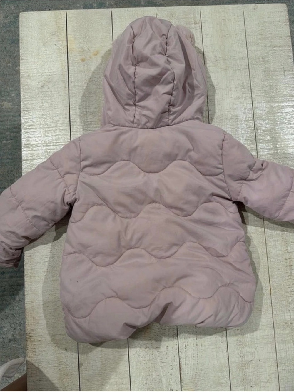 Toddler Plush-Trim Pink Hooded Puffer Coat - Picture 4 of 7